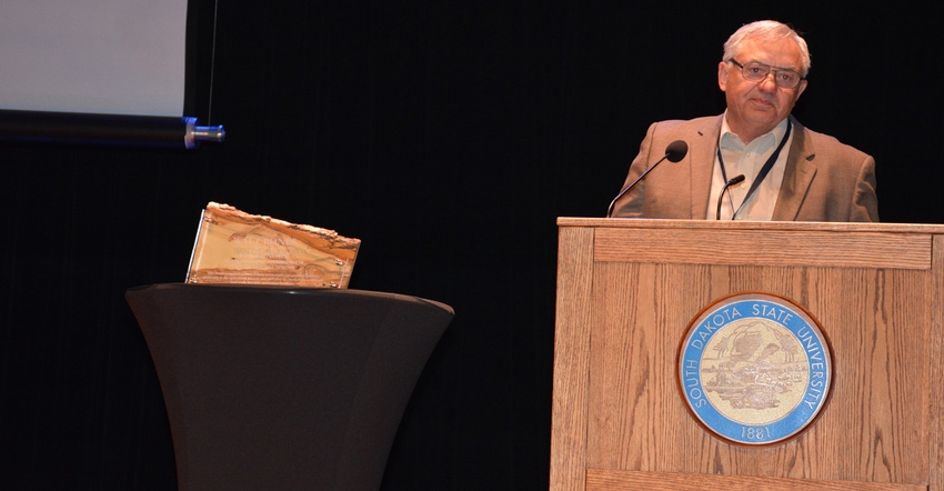 Walt Bones of Parker, S.D being presented the 2022 South Dakota Governor’s Ag Ambassador Award 