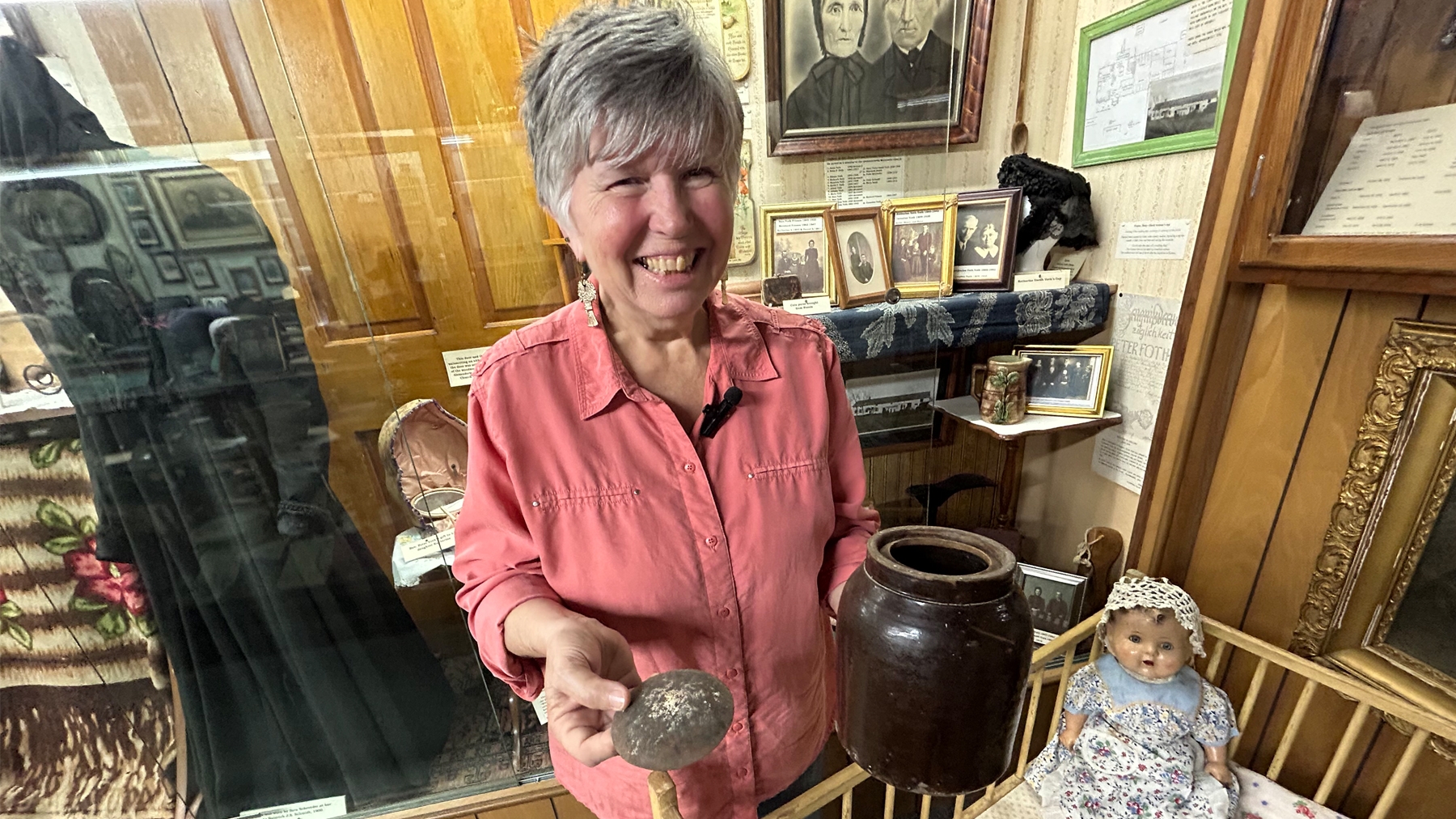 Smiling Young Woman Working in Art Pottery Studio Stock Image