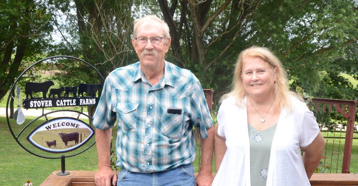 Joyce and Ron Stover on their farm in Des Moines County in southeast Iowa. 