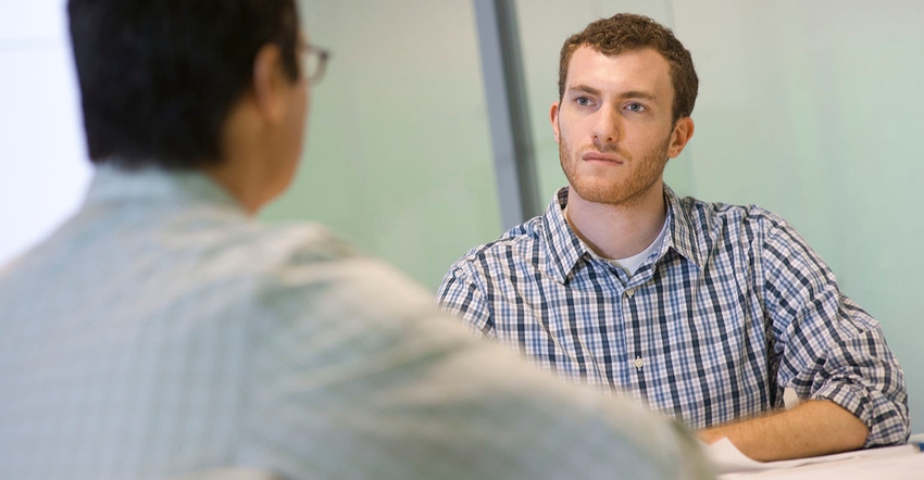 Two men meeting in office