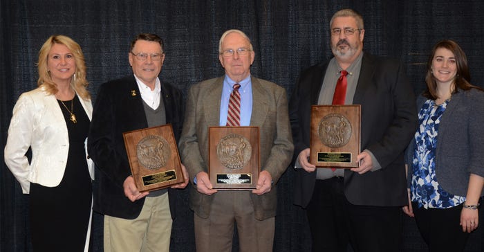 Three Michigan farmers were named Master Farmers on Jan. 31 at the Great Lakes Crop Summit. They are pictured here with spons