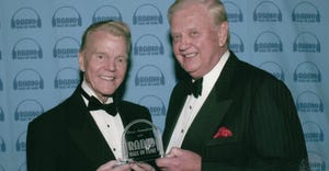 Paul Harvey welcomes Orion Samuelson into the National Radio Hall of Fame in 2003