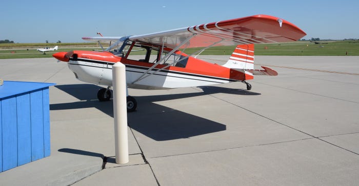 This Bellanca Citabria carried a journalist up to see the ESN art