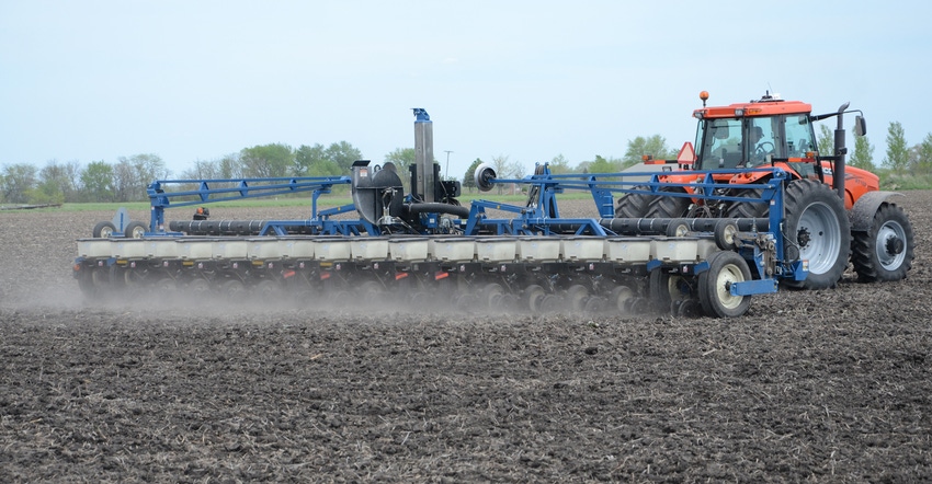 Tractor pulling planter of another brand Tractor pulling planter of another brand