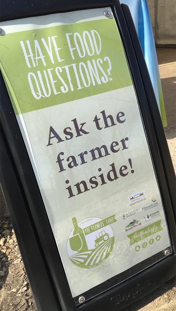 Ask the farmer sign