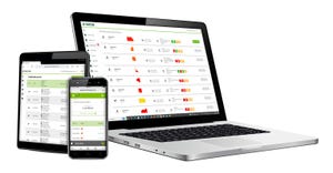 Traction farm accounting shown on laptop, tablet and phone