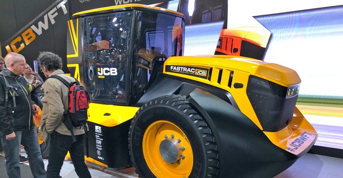world's fastest tractor, built by JCB, displayed at Agritechnica