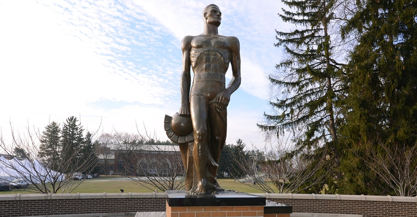 Spartan statue at MSU