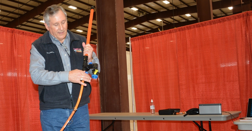 : Teeter Irrigation owner Monty Teeter demonstrates how Dragon-Line works to provide the convenience and ease of management o : Teeter Irrigation owner Monty Teeter demonstrates how Dragon-Line works to provide the convenience and ease of management o