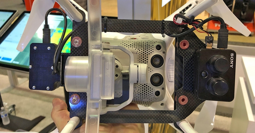 drone bracket holding GPS sensor and multispectral camera drone bracket holding GPS sensor and multispectral camera