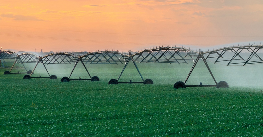 irrigation equipment in field