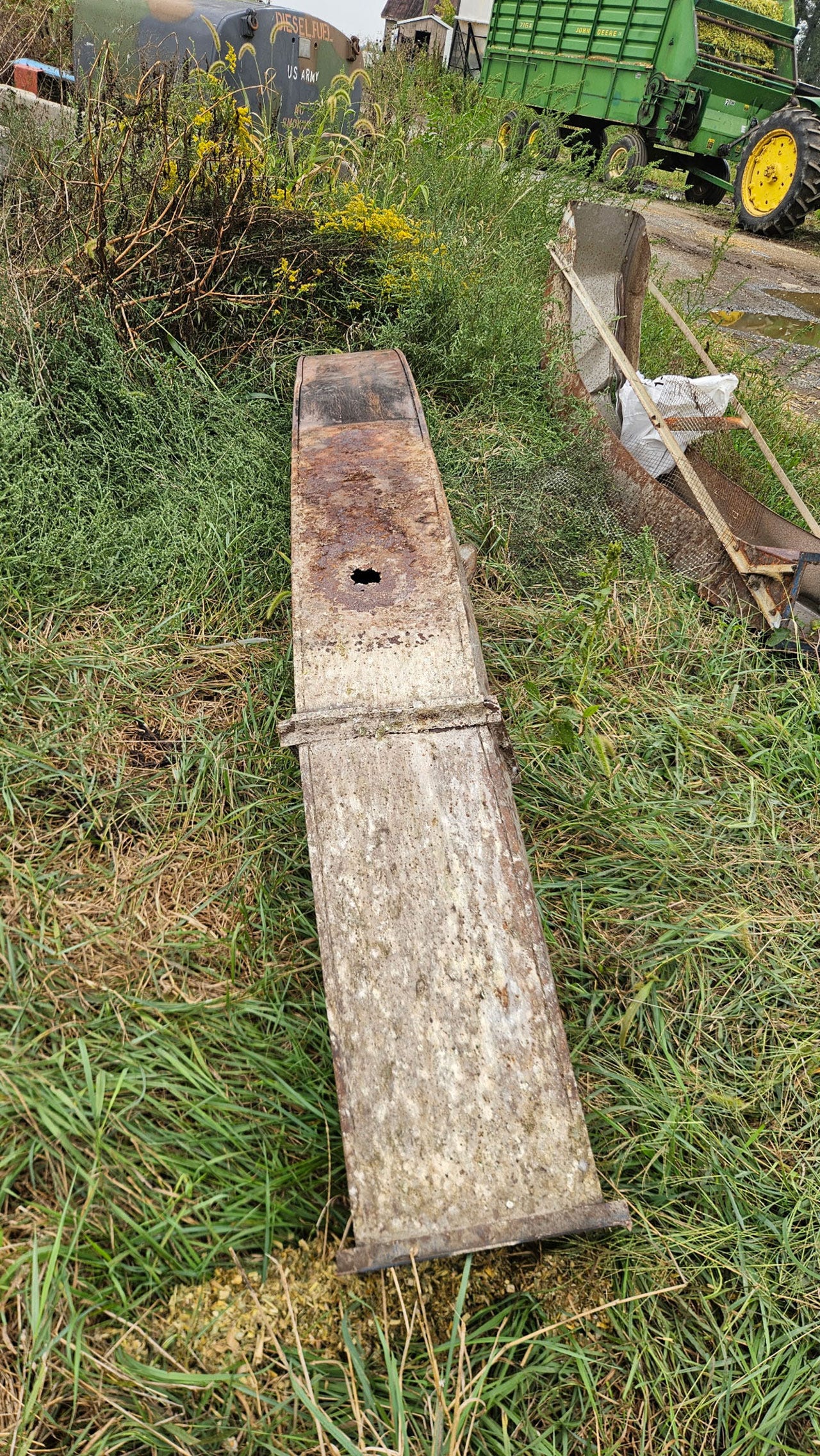 A hole in pipe silo's pipe