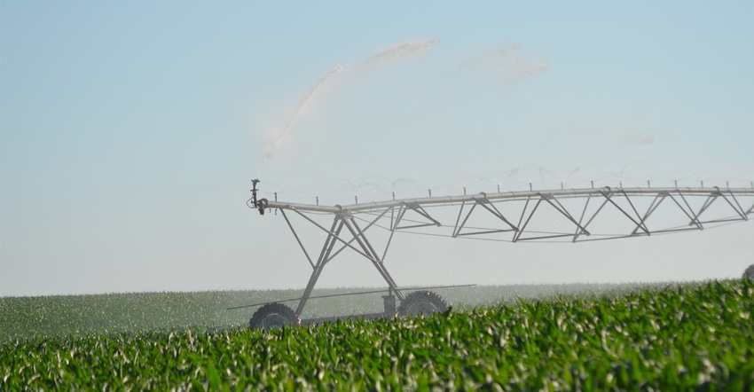 Irrigation equipment in field. Irrigation equipment in field.