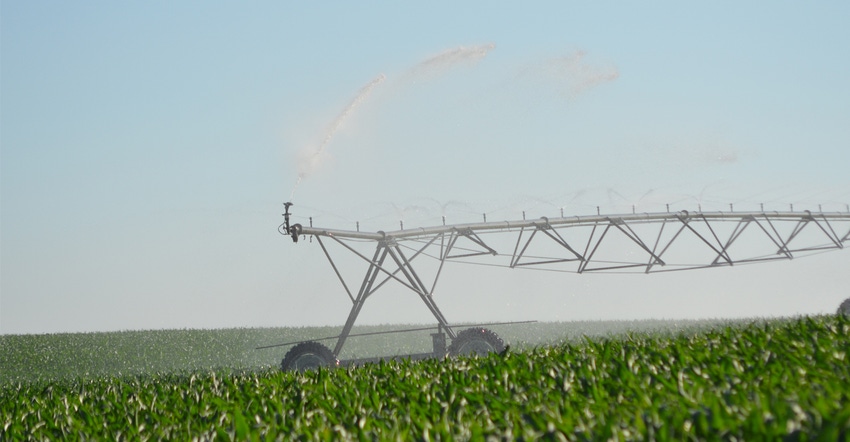 Irrigation equipment in field.