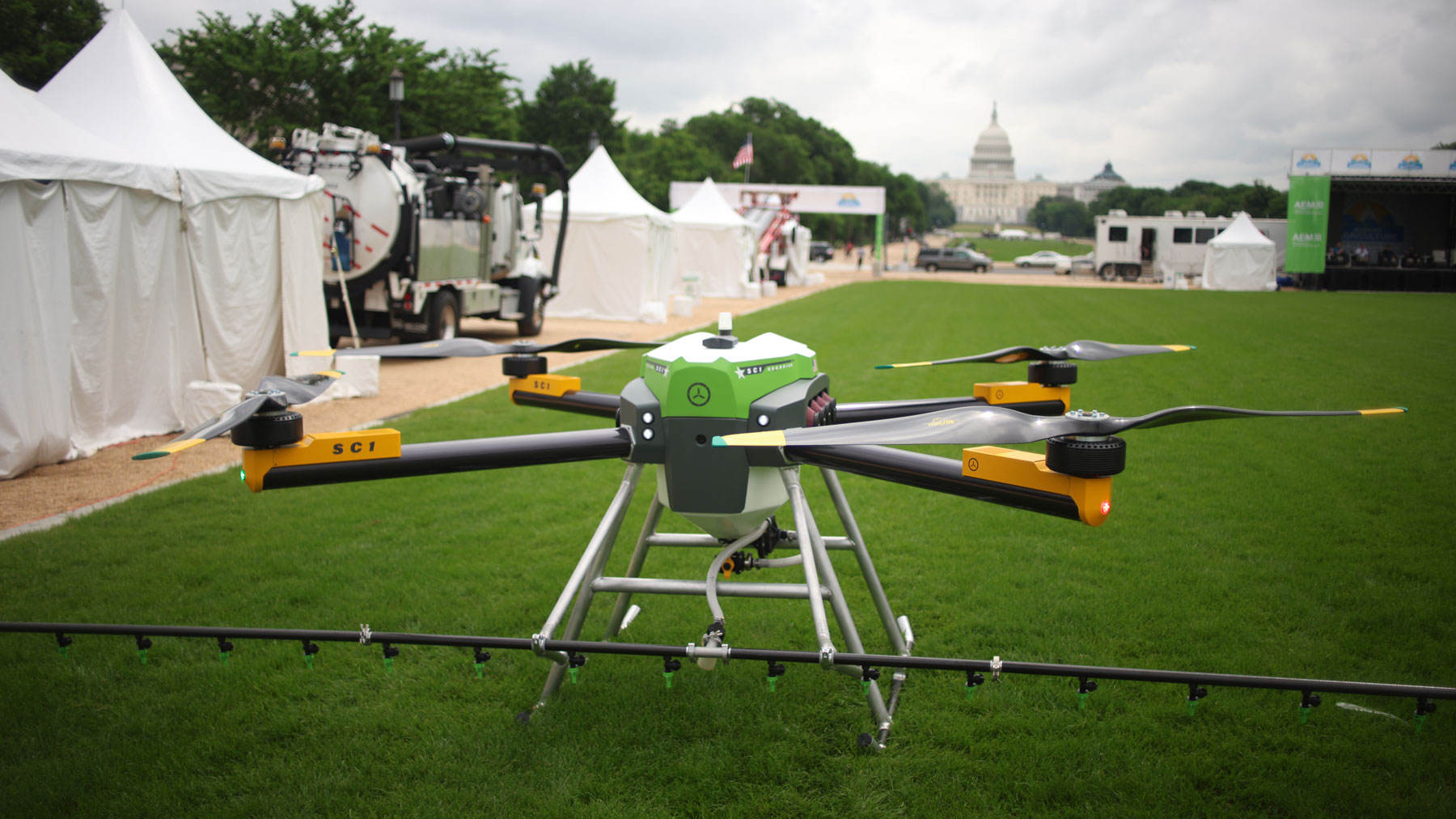 An American-made Guardian ag spray drone at the 2024 Ag On the Mall event in Washington, D.C.