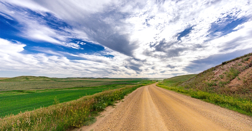 Dirt road in Midwest Dirt road in Midwest
