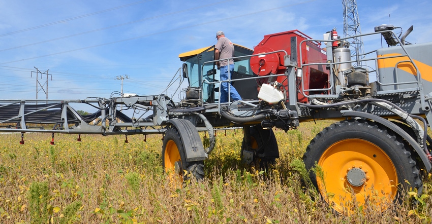 high-clearance seeder planting cover crops into standing cash crop