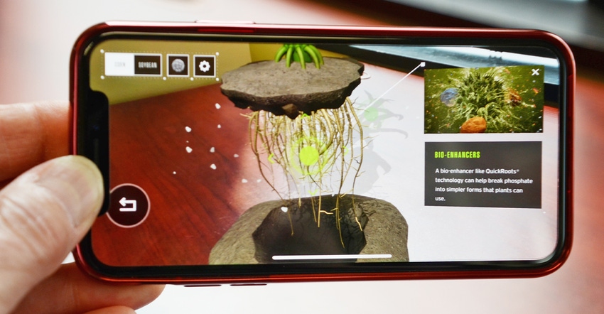 Virtual Root Dig app on smartphone
