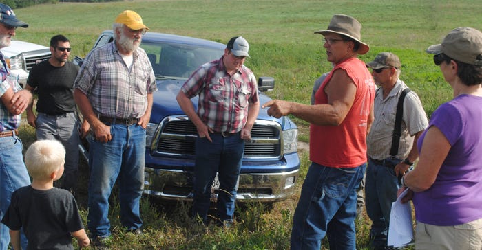 Pat Steffen and his wife, Julie  share the details of their grass-based farming operation with other grazing enthusiasts on a