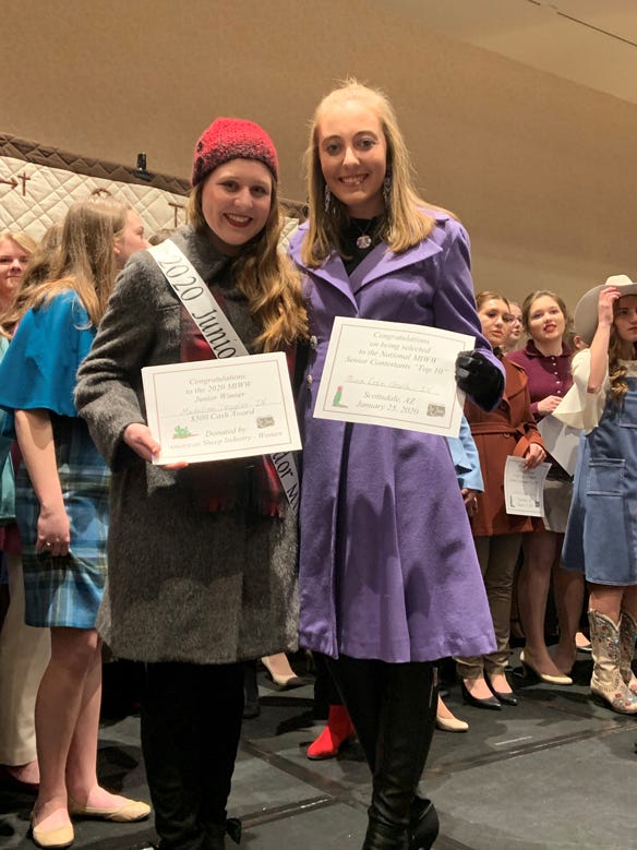 Madeline Douglas and Olivia Lexie South in wool garments they made