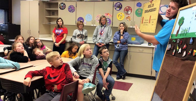  Jack Schilling helps discussing the conservation and water quality message to Iowa classrooms.