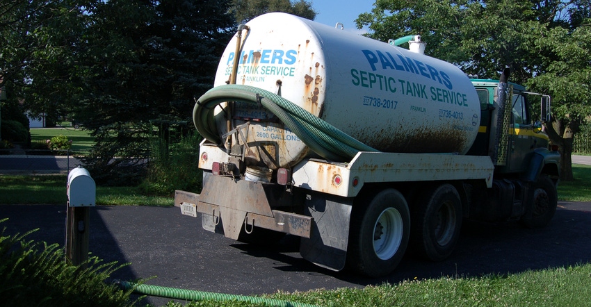 Palmers Septic Tank Service truck