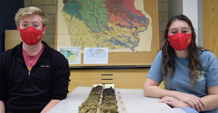 ISU students Jacob Handel and Robyn Byl  and soil health contest video