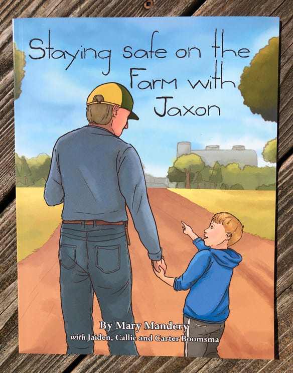 children’s farm safety book in memory of Jaxon Boomsma