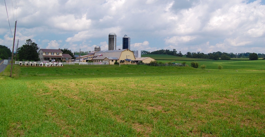 Landscape view of farm property