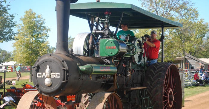 A case steam tractor being driving out on display