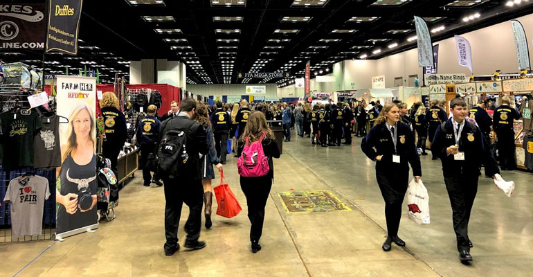 Attendees wander the National FFA Convention