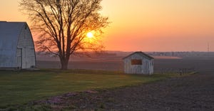 farmstead at sunrise