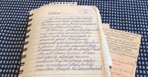 handwritten pages in notebook