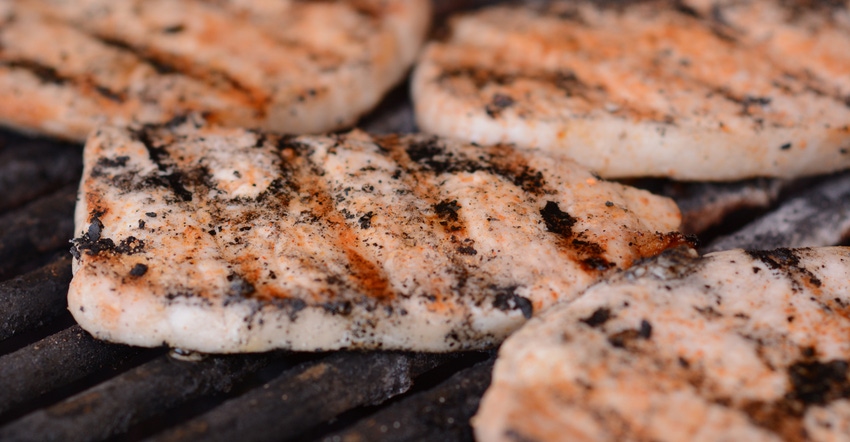 pork chops on the grill