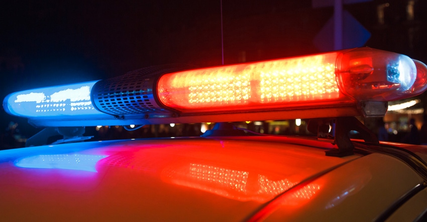 Flashing lights on a sheriff's car Flashing lights on a sheriff's car