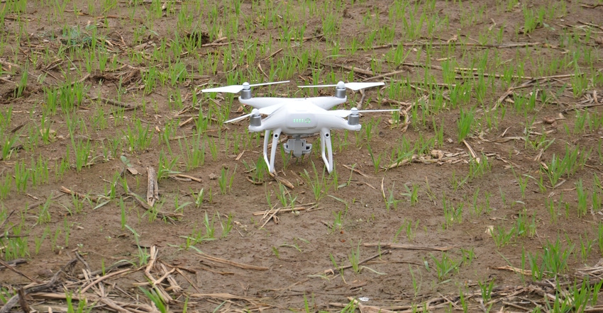 UAV sitting on ground