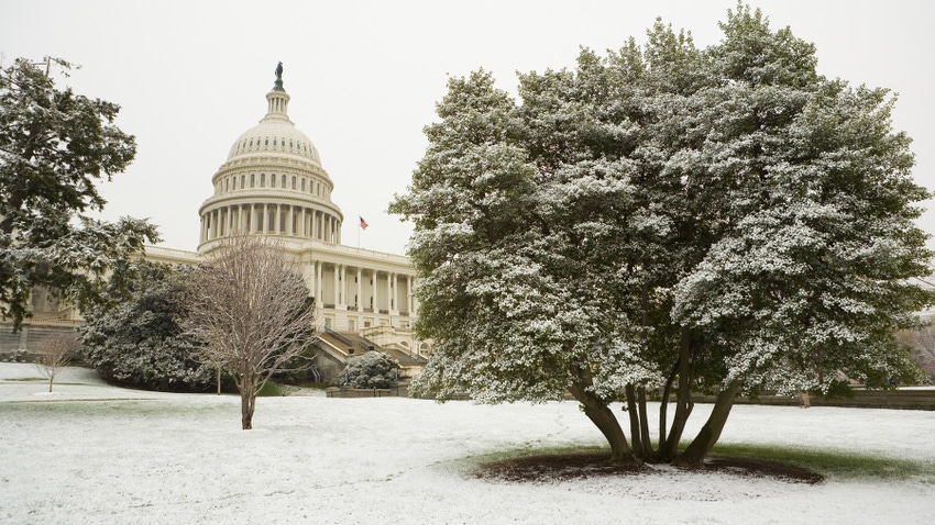 United States Capital Building in winter
