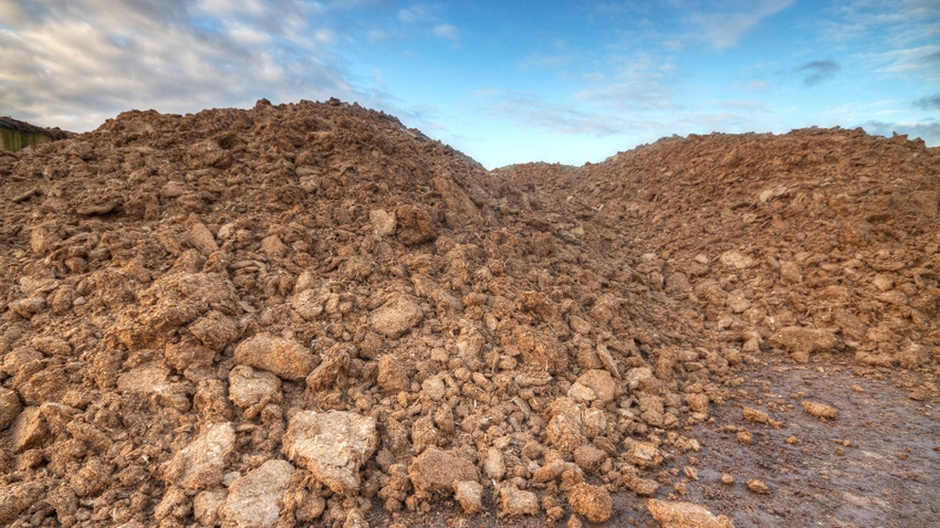 Pile of chicken litter