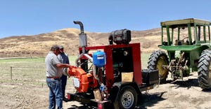 generator and pump running an irrigation rig completely off of 100% ethanol