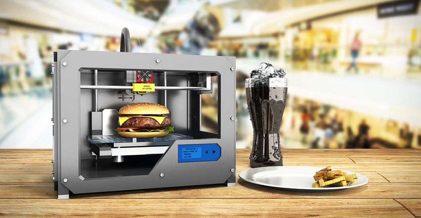 3D printer print burger