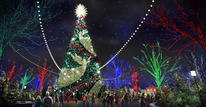 virtual rendering of Christmas lights