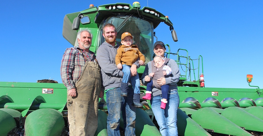Terry Meinke (left), his son Troy and wife Stacy, along with their two children Thomas and Clara