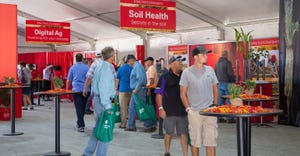 Attendees at the Farm progress show exhibits