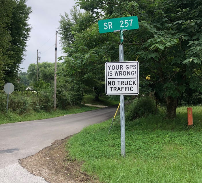 Pike County, Ind., No Truck Traffic sign
