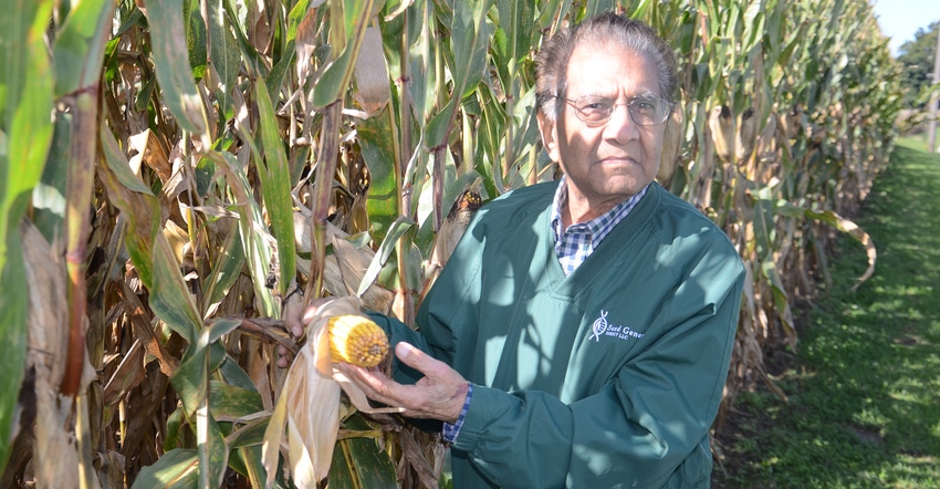 Dave Nanda holding corn