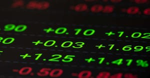 Stock market prices displayed on LED screen