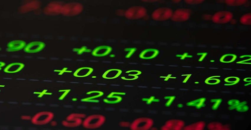 Stock market prices displayed on LED screen Stock market prices displayed on LED screen