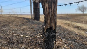 burned fence post from Panhandle fires
