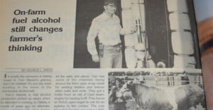 An article from 1980 about Cheyenne County farmer Tom Bandel and his brother, Bob, built a homemade still on his farm and tur