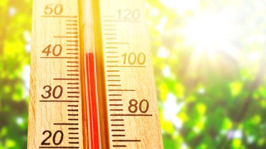 Hot temperatures on thermometer